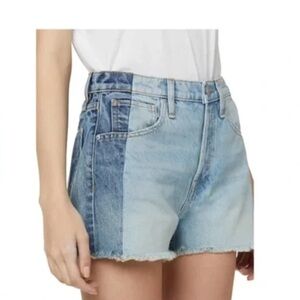 Hudson Jeans Womens Lori Two-Tone Cut Off Panel Denim Shorts 26
